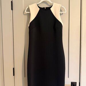 DKNY black and white sheath dress